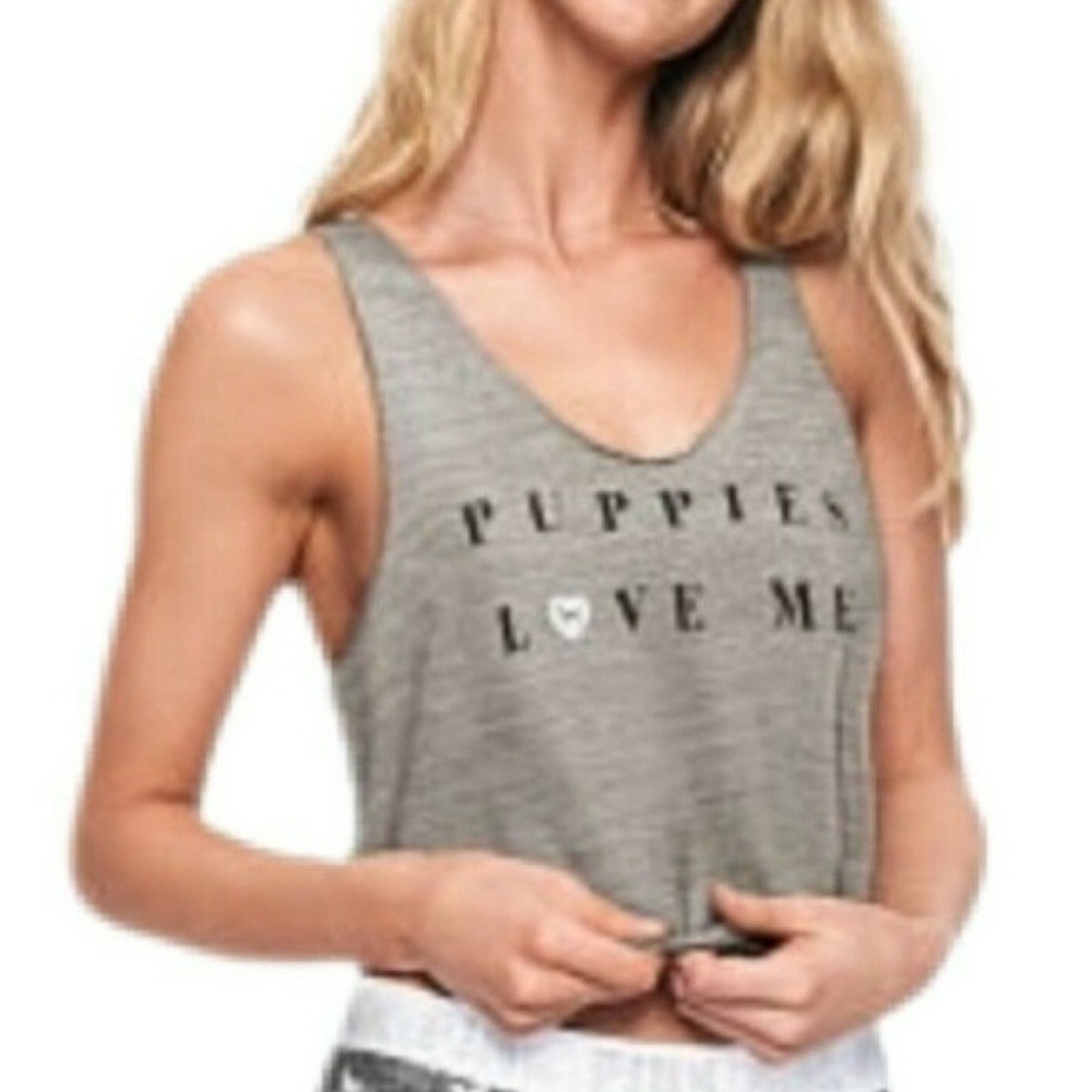 PINK Victoria's Secret Gray Pajama Tank Top